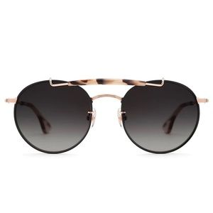 KREWE Sunglasses Shelby - Rose Gold to Matte Black + Oyster